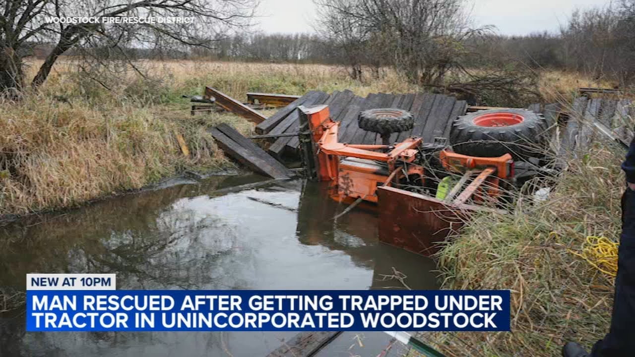 Man injured after being trapped under tractor due to bridge collapse in ...