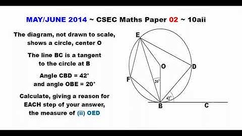 Paper2-CSEC-MATHS-293 ~ Circle Geometry & Alternate Segment Theorem ~ May/June 2014 Number 10aii