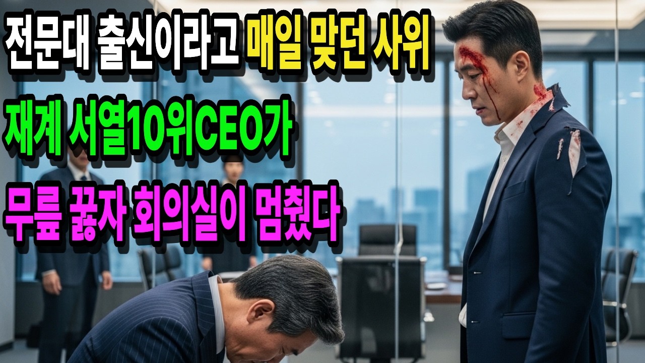 전문대 출신이라고 매일 맞던 사위, 재계 10위가 무릎 꿇자 회의실이 멈췄다 ㅣ노후사연 l 사연라디오 l 오디오북 l