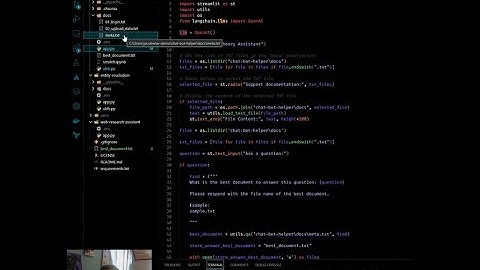 AI bot answering support questions (LangChain, OpenAI)