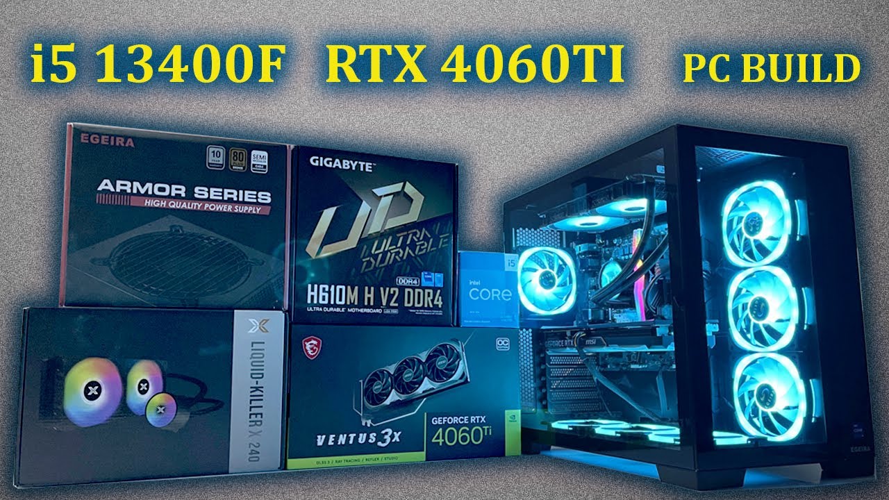 AWD-IT Ordinateur de Bureau Gaming - Processeur Intel 13400F • NVIDIA RTX  4060 8 Go • 16Go 3200MHz DDR4 • 1To M.2 SSD • MSI M100R Case • WiFi •  Windows 11 : : Informatique