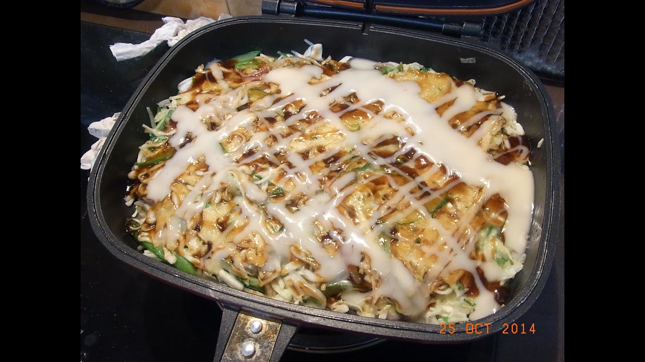 Okonomiyaki using areIKAN Pemanggang Ajaib Gen 2 - YouTube