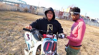 TEACHING A TV SHOW HOST HOW TO RIDE A DIRT BIKE ! | BRAAP VLOGS