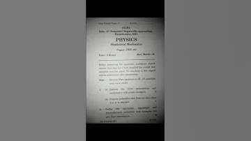BSc 4th semester Statistical Mechanics (2021 IGU) Question paper :-)