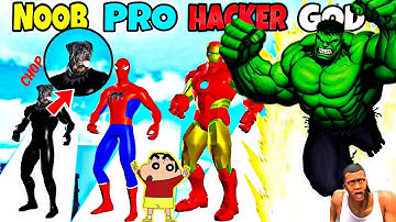 NOOB vs PRO vs HACKER in MONSTER DRAFT with SHINCHAN,GOD HULK and CHOP | Noob Balti