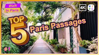 Top 5 Greenest outdoor passages in Paris | Paris street tour | Paris street walk