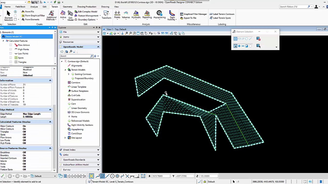 Survey tools in OpenRoads Designer