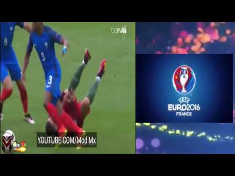 لحظة اصابة كريستيانو رونالدو في المباراة النهائية لليورو تعليق عصام الشوالي