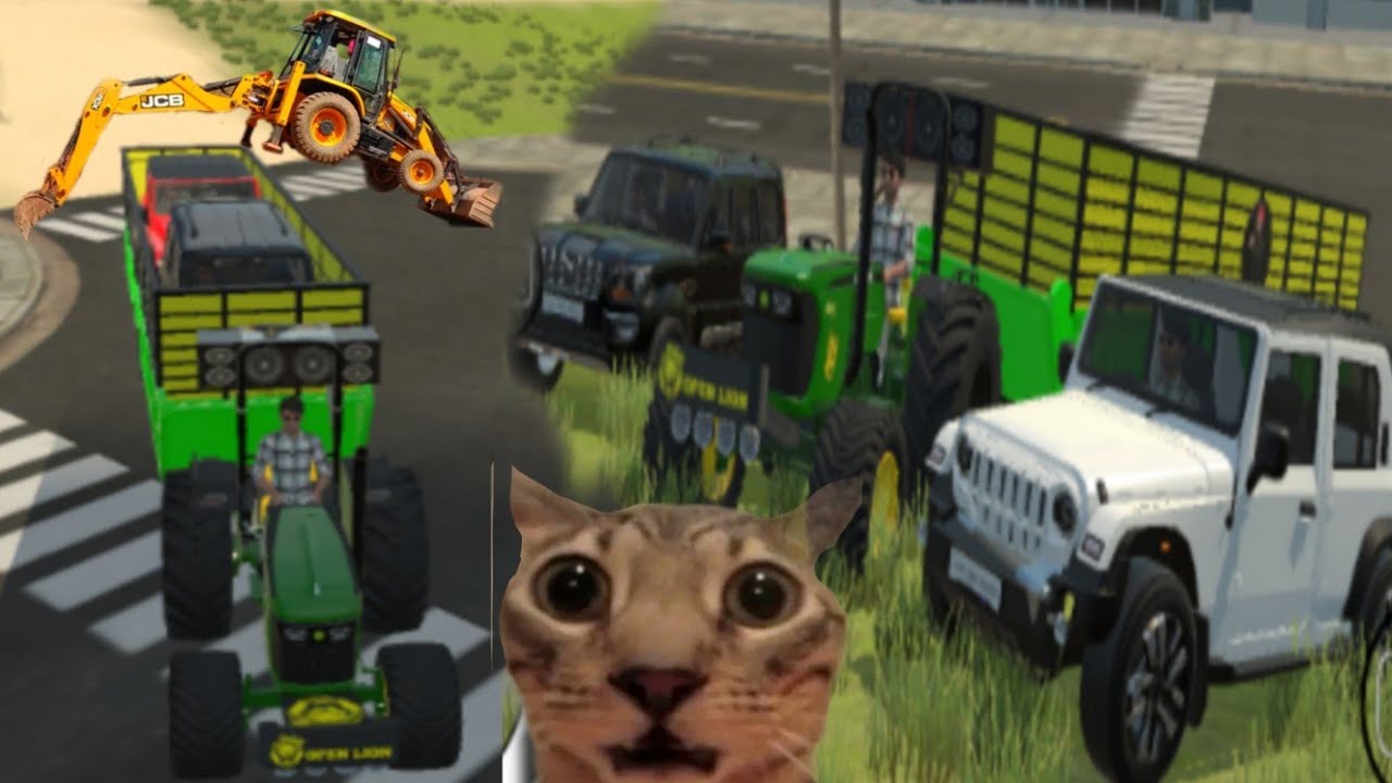 🛑 Drive JCB 💪 loading tractor trolley loading video by JCB 💪#viral #gamer #gaming 