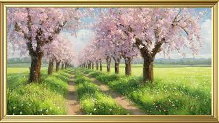 Cherry Blossom Paradise | Beautiful Spring Landscape Oil Painting 4K 🌸