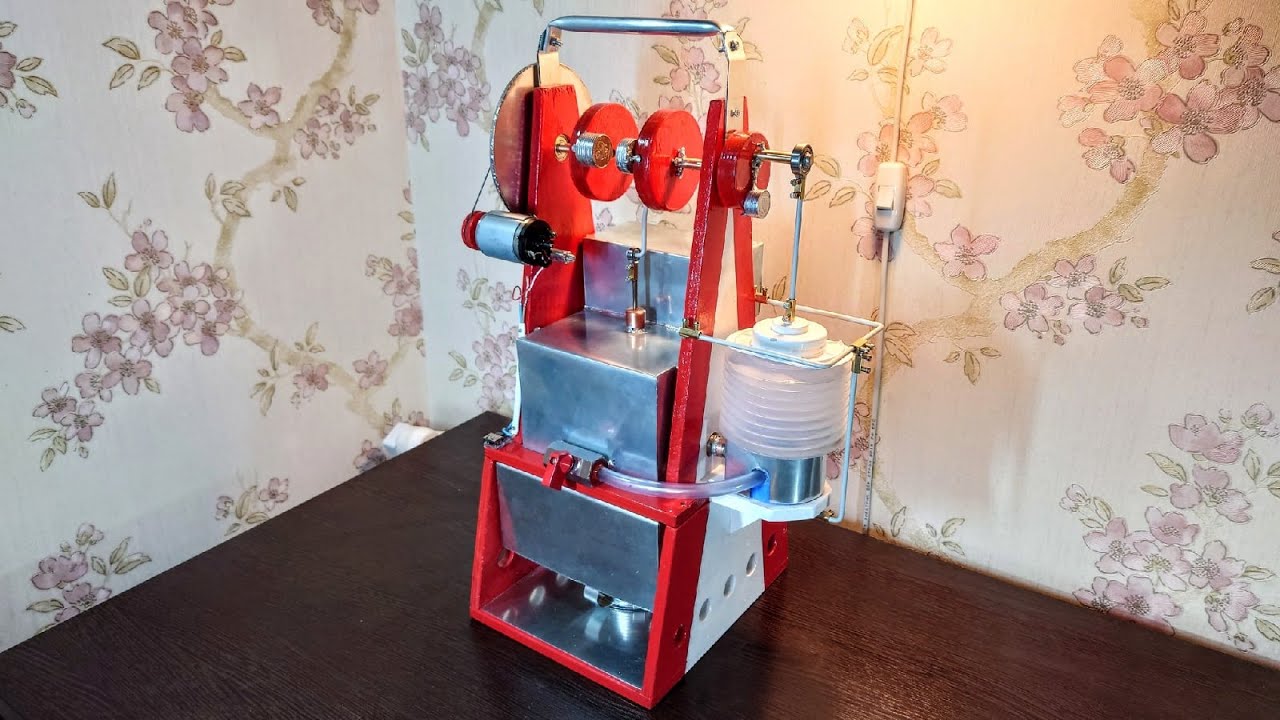 Большой двигатель Стирлинга из термоса - YouTube