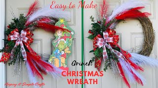 GRINCH CHRISTMAS WREATH TUTORIAL DOLLAR TREE