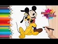 Mickey Mouse y su Fiel Amigo Pluto | Dibuja y Colorea 🎨 Tutorial Divertido para Niños