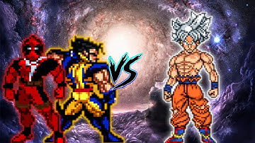 Deadpool V2 (New) & Wolverine V4 (New) VS Son Goku V4 (all form) in Jump Force Mugen