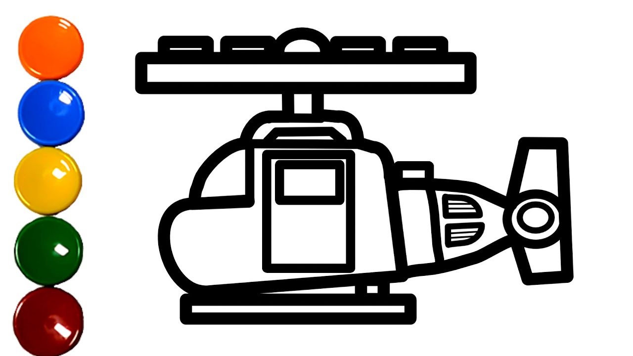 Toy Lego Helicopter coloring and drawing for Kids | Hilly Milly Art
