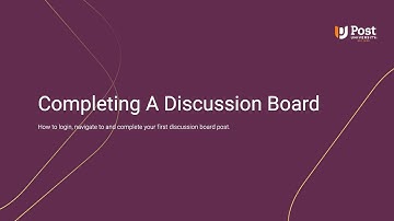 How to Complete Your Discussion Board | Post University