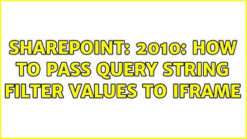 Sharepoint: 2010: How to pass query string filter values to iframe