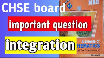 CHSE mathematics integration important questions 2020|| CHSE board odisha||