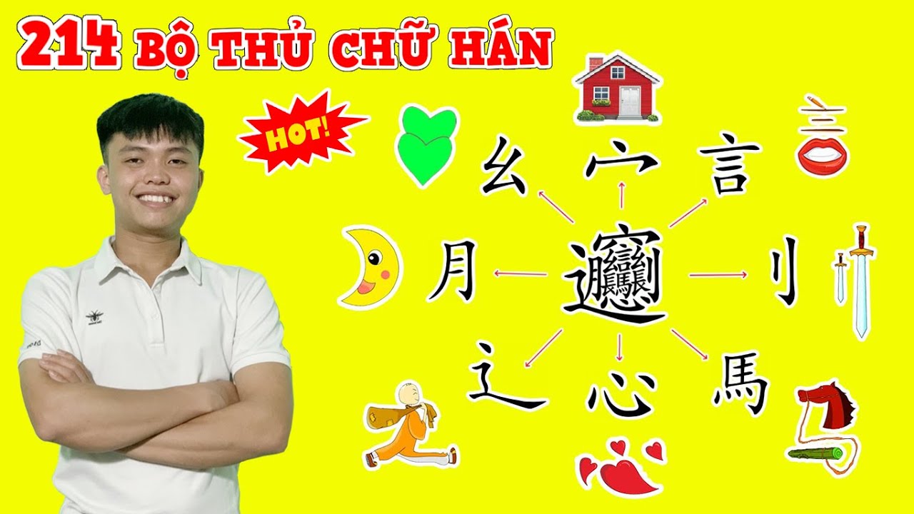 214 BỘ THỦ CHỮ HÁN đầy đủ dễ hiểu nhất, tiếng Trung và tiếng Nhật đều học được - youtube