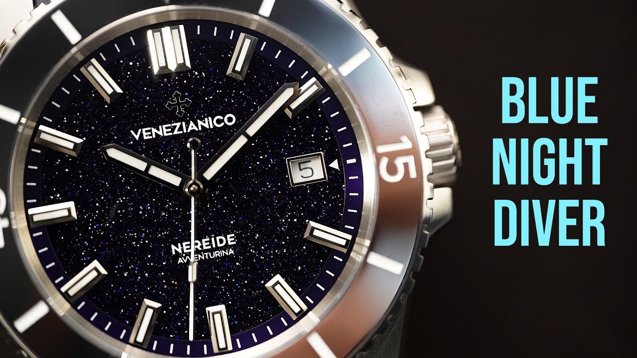 Blue Aventurine Dial 200m Diver Tungsten VENEZIANICO NEREIDE