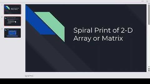 Spiral Print of 2D Array or Matrix