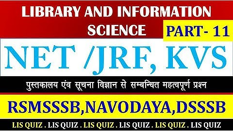 Library And Information Science | 50 important Question Part 11 | NTA NET/JRF