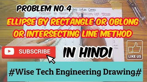 Ellipse by Rectangle or oblong or intersecting line method (Hindi)