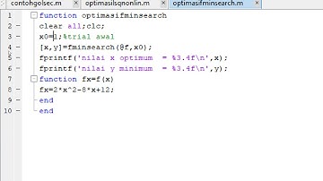 Optimasi satu variabel dengan toolbox lsqnonlin dan fminsearch di MATLAB| part 2