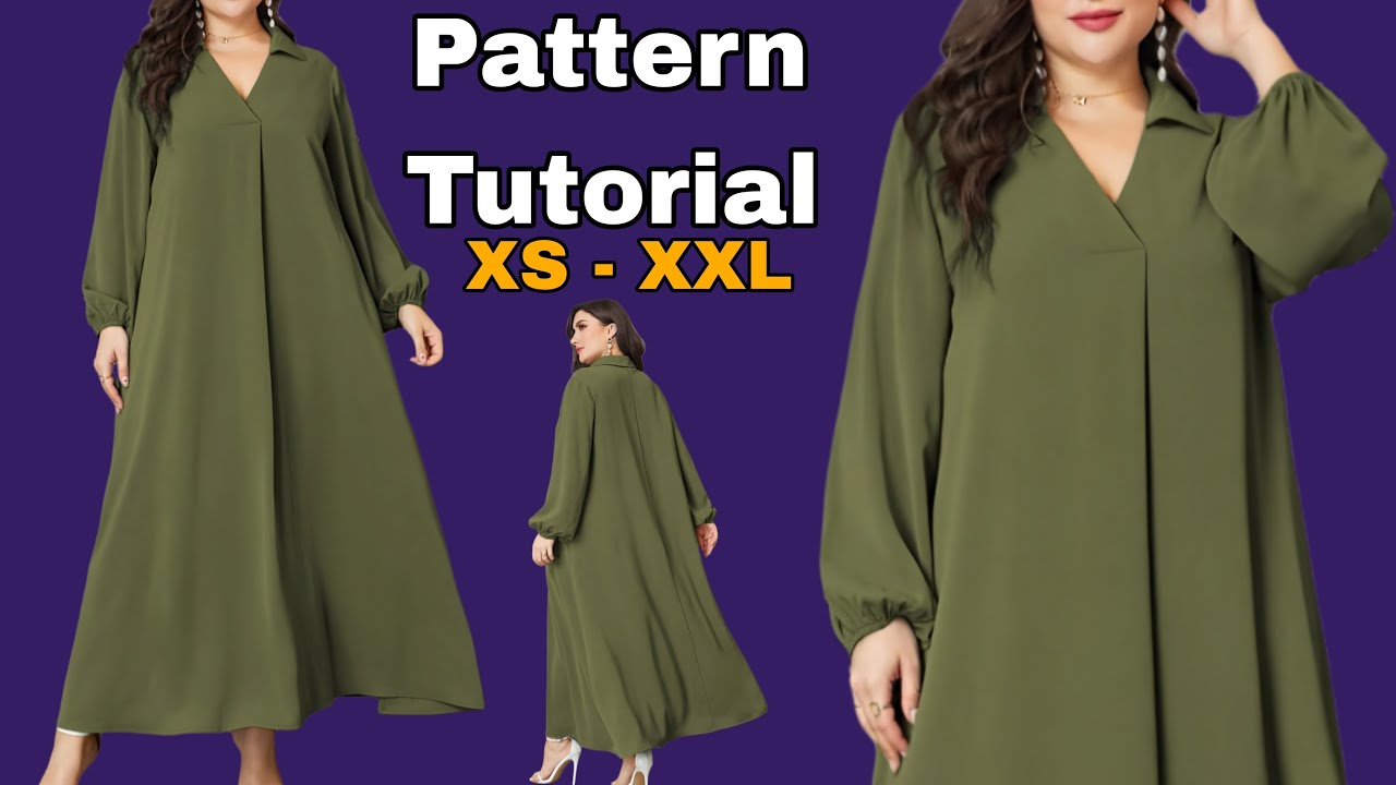 Sew Your Own Maxi Dress with These Easy Pattern-Making Steps! Sizes XS, S, M, L, XL, and XXL