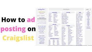 Full How to ad posting on Craigslist/how to create ad on craigslist Guide