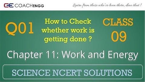 Work and Energy Question 01 Chapter 11 Class 09 NCERT Solutions Exercise