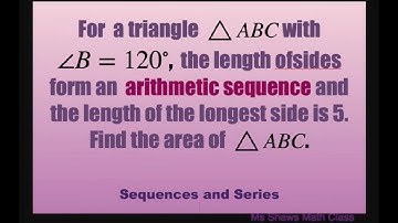 Find area of triangle ABC when length of sides form arithmetic sequence and longest side is 5.