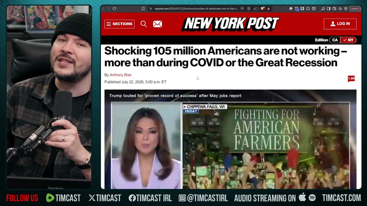 The US Economy Is About TO COLLAPSE, 105M Americans ARE NOT WORKING | Tim Pool