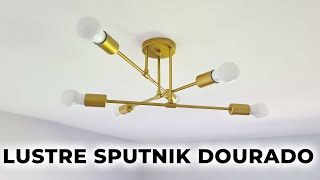 SPUTNIK CHANDELIER WITH 6 BULBS