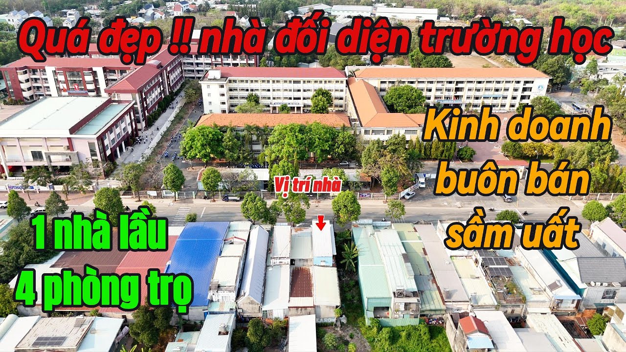 Nhà lầu + 4 phòng trọ đối diện 3 trường học – Mặt tiền 15m, kinh doanh đa ngành