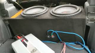 DB audio 12's on TARAMPS Smart 5 BASS wired to 2 Ohm ( slowly creeping up SPL SCORE )
