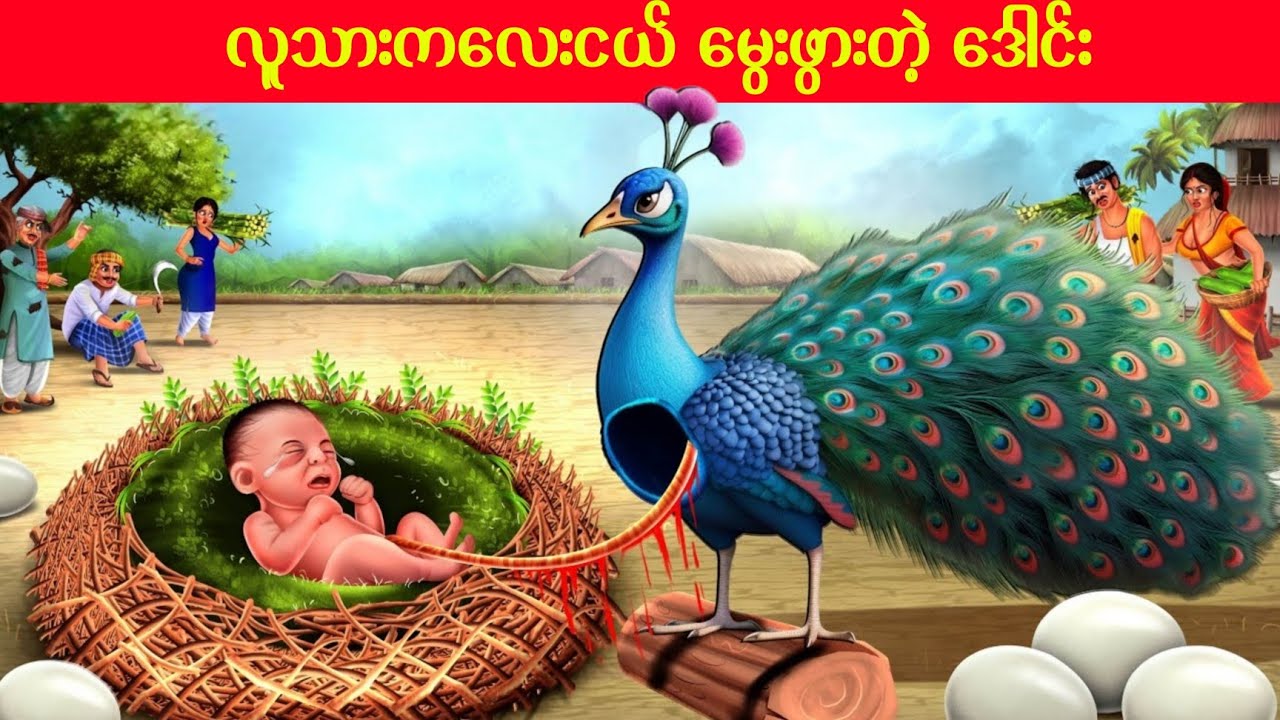 လူသားကလေးငယ်မွေးဖွားတဲ့ ဒေါင်း #မြန်မာကာတွန်း #ကာတွန်းကား 