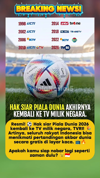 Hak Siar Piala Dunia 2026 Resmi di TVRI! Gratis untuk Semua Rakyat Indonesia 🇮🇩⚽