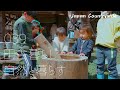 【佐渡島の森のようちえんの様子】子どもが摘んだヨモギで餅作り