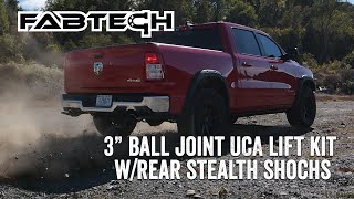 FabTech 3″ Ball Joint UCA Lift Kit with Rear Stealth Shocks
