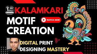 Photoshop Tutorial KALAMKARI Designing Motif For Textile #Digitalprint #fashion #dressdesign