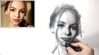 Expressive Portrait Drawing in Charcoal.