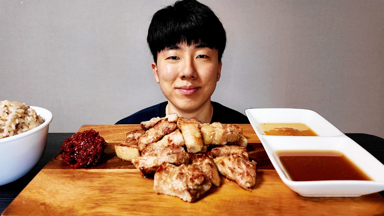 볏짚 삼겹살 먹방 ASMR