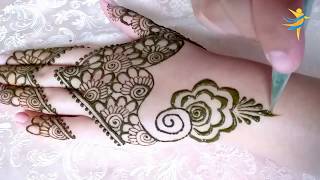 New Stylish Heena mehndi design for beginners - نقش حناء بستيل عصري سهل للمبتدئات