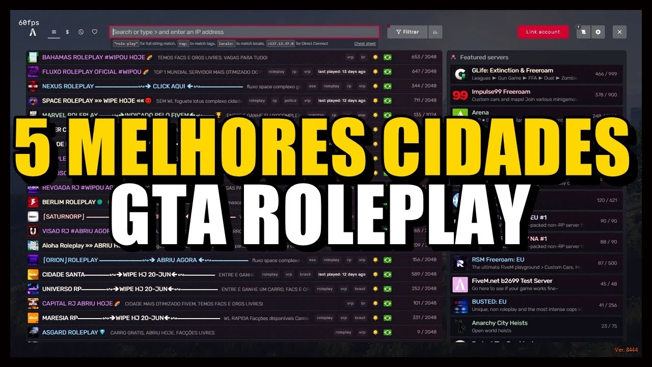 5 MELHORES CIDADES DE WL FECHADA DO GTA RP (EM 2025) - YouTube