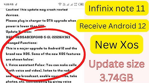 Infinix note 11 received Android 12 and new Xos features full video how to update