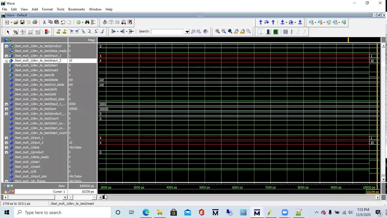 Multiplier operation in Modelsim - YouTube