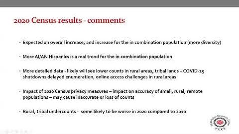 First Look at 2020 Census Redistricting Data – AI/AN Population