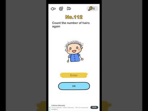 Brain out level 112 count the number of hairs again walkthrough solution