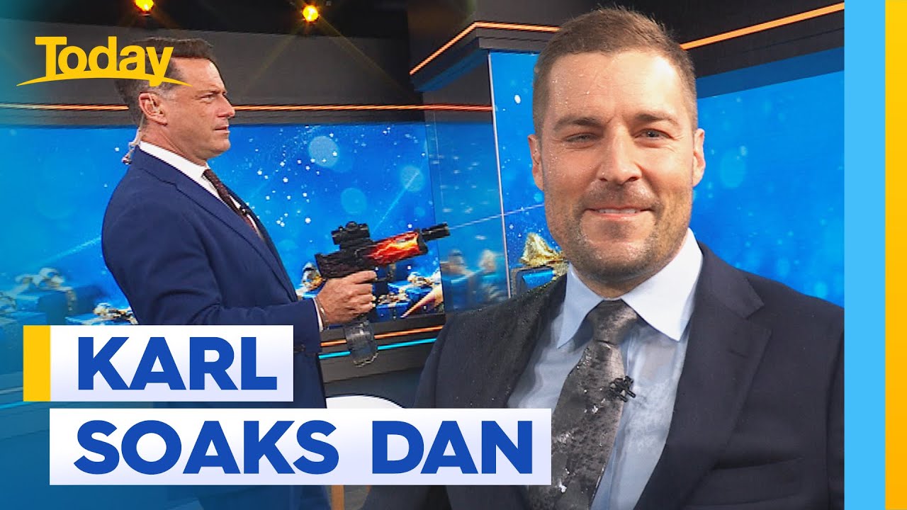 Karl Stefanovic soaks Today co-host with water pistol | Today Show Australia
